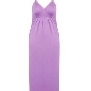 Size 26/28 Avenue Night Gown, Maxi Lace Trim in color Deep Lavendar